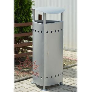 public trash can / steel / contemporary