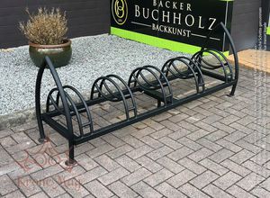 powder-coated steel bike rack / for public spaces