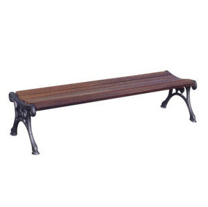 public bench / traditional / wooden / cast iron