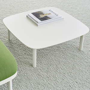contemporary coffee table / metal / metal base / square