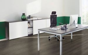 low filing cabinet / laminate / aluminum / MDF