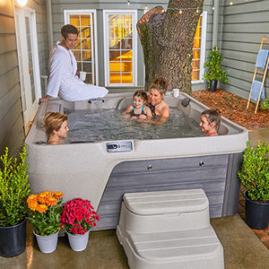 above-ground hot tub