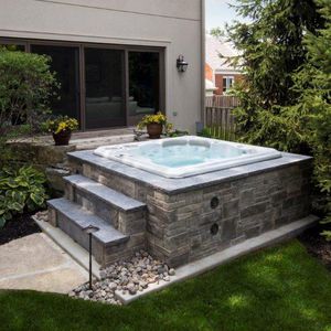 Built-in hot tub - H790 - Clairazur - above-ground / square / 7-person