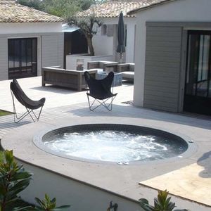 built-in hot tub