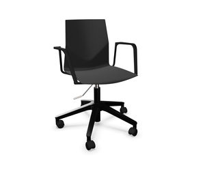 contemporary conference chair / upholstered / on casters / star base