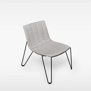 contemporary fireside chair / metal / with removable cushion