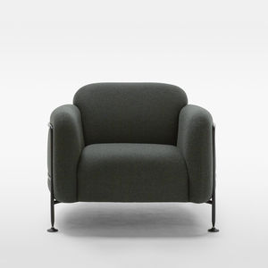 contemporary armchair / fabric / gray / black