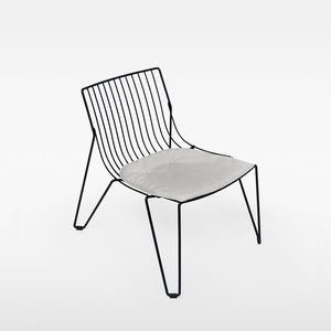 contemporary fireside chair / fabric / metal / stackable