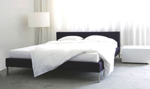 double bed / contemporary / upholstered / with headboard