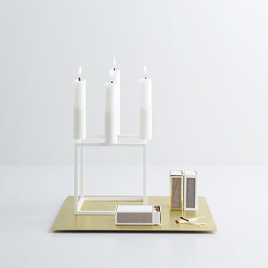 lacquered metal candle holder