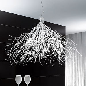 contemporary chandelier / chrome / copper / halogen