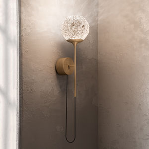contemporary wall light / brass / painted aluminum / blown glass