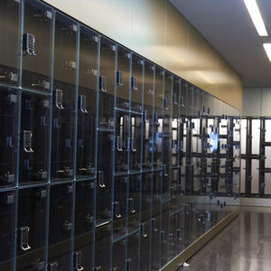 tempered glass left-luggage locker