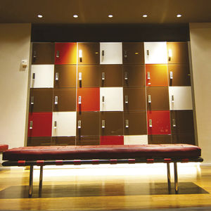 metal left-luggage locker