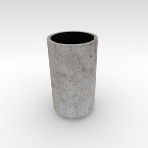public trash can / concrete / with built-in ashtray / contemporary