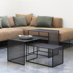 contemporary coffee table / metal / metal base / rectangular