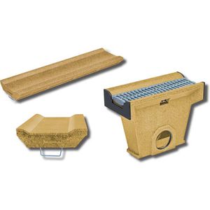 concrete drainage channel / with grating / flat / for public spaces