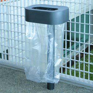 public trash bag holder / steel / for public spaces / contemporary