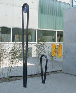 floor-mounted signboard / steel / outdoor