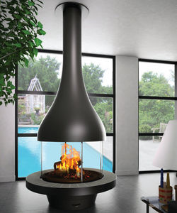 wood-burning fireplace