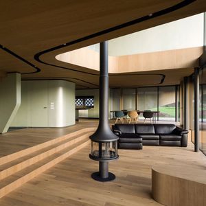 wood-burning fireplace