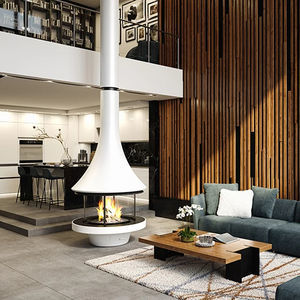 wood-burning fireplace