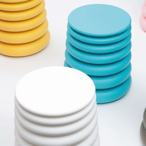 contemporary pouf / fabric / round / commercial