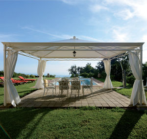 wrought iron gazebo / fabric roof / commercial