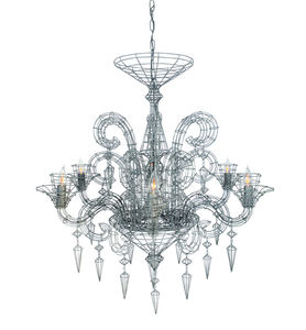 classic chandelier / metal / compact fluorescent