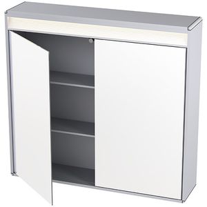 contemporary bathroom cabinet / aluminum / glass / wall-mounted