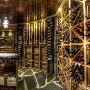 wall-mounted wine rack
