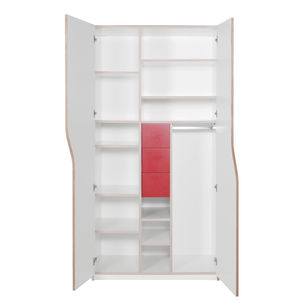 contemporary wardrobe / plywood / melamine / with swing doors