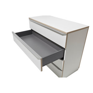 contemporary chest of drawers / plywood / white / black