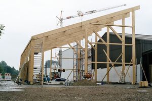 glue-laminated wood portal frame 1