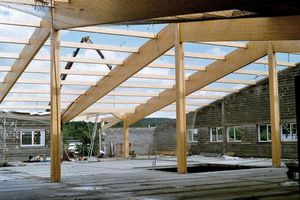 glue-laminated wood portal frame 1