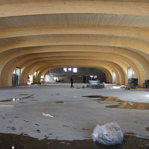 glue-laminated wood portal frame