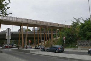 glue-laminated wood bridge