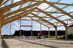 glue-laminated wood portal frame 1