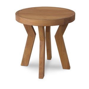 contemporary side table / wooden / round / garden