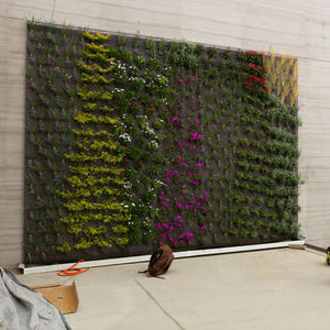 green wall with live plants