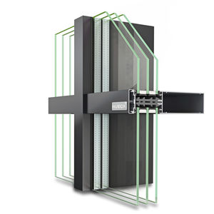 stick system curtain wall / aluminum and glass / with integrated insulation