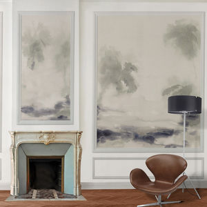 traditional wallpaper / cotton / nature pattern / blue