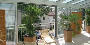 sliding patio door / folding / aluminum / double-glazed