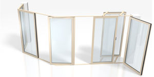 sliding and stacking patio door / aluminum / double-glazed / thermal break