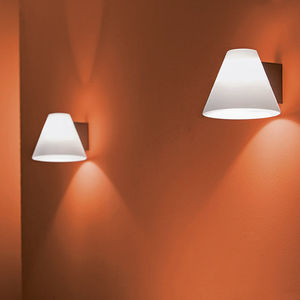 contemporary wall light / chrome / painted steel / blown glass