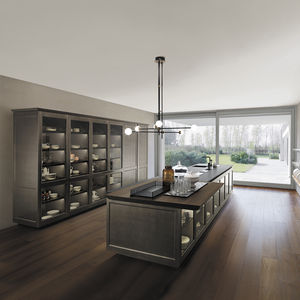 contemporary kitchen / aluminum / glass / granite