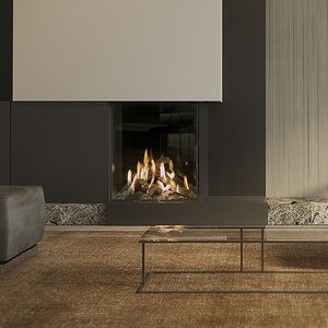 closed wood hearth / 1-sided / metal