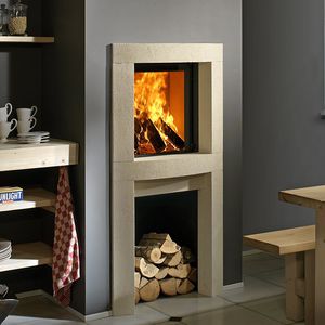 closed wood hearth