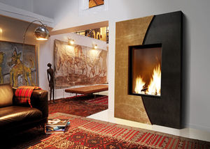 wood-burning fireplace