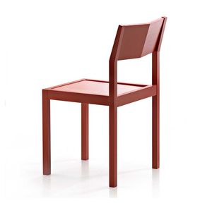 contemporary chair / with armrests / stackable / wooden